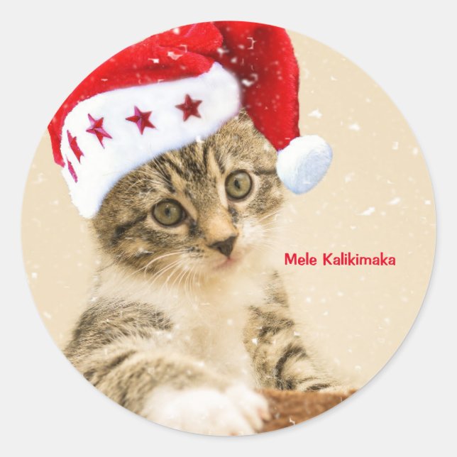 Mele Kalikimaka Classic Round Sticker (Front)