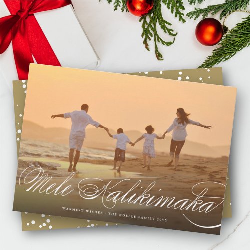 Mele Kalikimaka Classic Script Christmas Photo Holiday Card