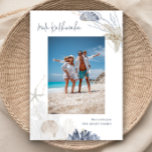 Mele Kalikimaka Coastal Holiday Photo Card<br><div class="desc">Introducing our Mele Kalikimaka Coastal Holiday Photo Card, the perfect way to send warm wishes with a coastal twist! Featuring beautiful watercolor coastal accents, this card captures the serenity of the ocean, blending soft blues and sandy tones. At the heart of the design is a customizable photo space to showcase...</div>