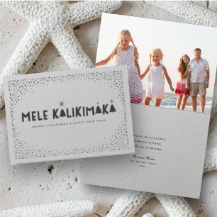 Mele Kalikimaka Confetti And Stars Christmas Photo Foil Card