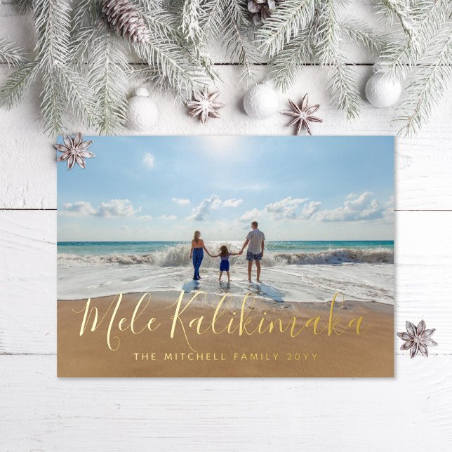Mele Kalikimaka Custom Foil Holiday Card (Creator Uploaded)