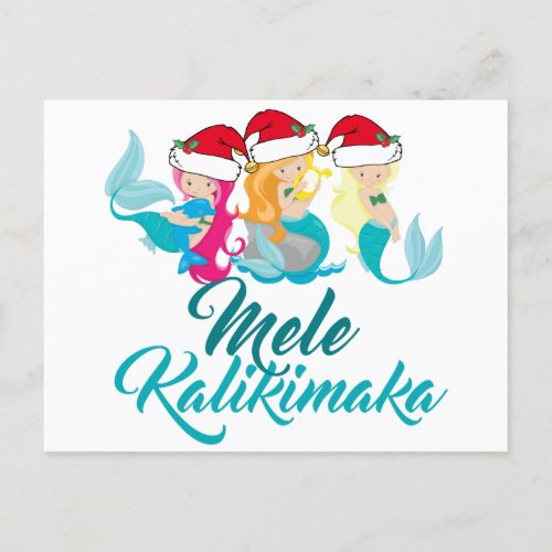 Mele Kalikimaka Cute Mermaid Christmas Kids Postcard