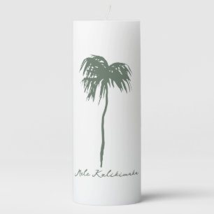 Mele Kalikimaka Elegant Hawaiian Christmas Palm Pillar Candle