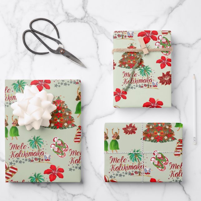 Mele Kalikimaka Festive Gift Wrap (Front)