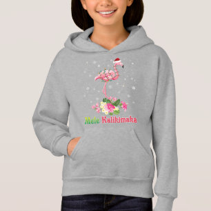 Mele Kalikimaka Flamingo Santa Christmas Merry Hoodie