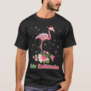 Mele Kalikimaka Flamingo Santa Christmas Merry T-Shirt