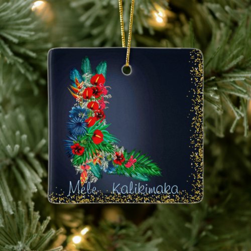 Mele Kalikimaka Flowers Christmas Ornament