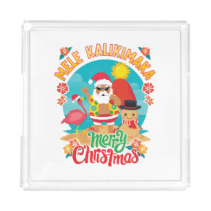 Mele Kalikimaka for a Bright Hawaiian Christmas Acrylic Tray