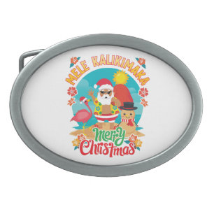 Mele Kalikimaka for a Bright Hawaiian Christmas Belt Buckle