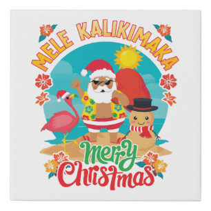 Mele Kalikimaka for a Bright Hawaiian Christmas Faux Canvas Print