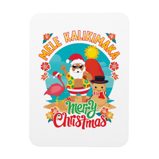 Mele Kalikimaka for a Bright Hawaiian Christmas Magnet (Vertical)