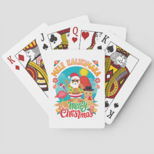 Mele Kalikimaka for a Bright Hawaiian Christmas Poker Cards