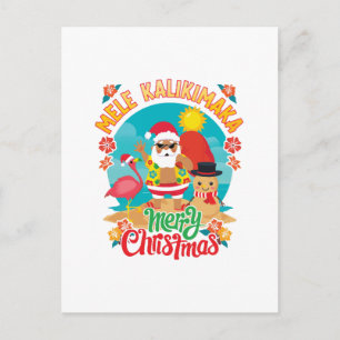 Mele Kalikimaka for a Bright Hawaiian Christmas Postcard