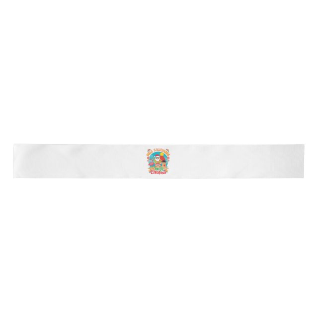 Mele Kalikimaka for a Bright Hawaiian Christmas Satin Ribbon (Front)