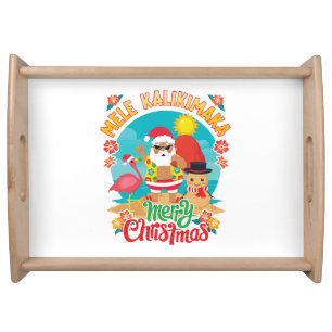 Mele Kalikimaka for a Bright Hawaiian Christmas Serving Tray