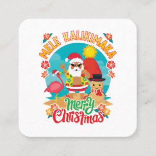 Mele Kalikimaka for a Bright Hawaiian Christmas Square Business Card