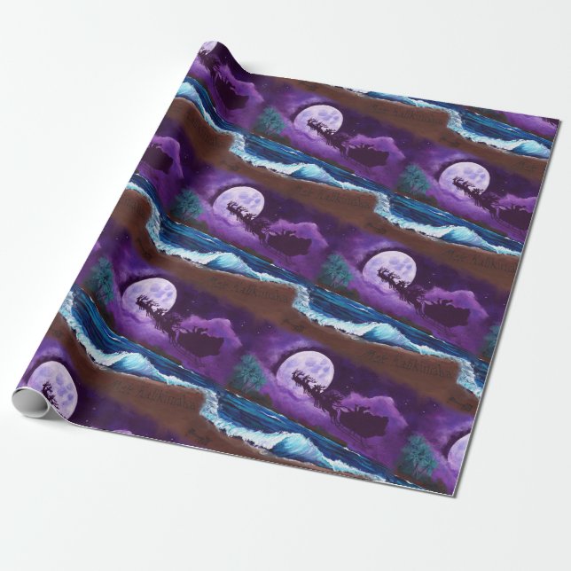 Mele Kalikimaka from the Beach Christmas Wrapping  Paper (Unrolled)