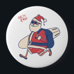 Mele Kalikimaka - Funny Santa Hawaiian Christmas B Button<br><div class="desc">Are you planning a trip to travel to Hawaii this Christmas? Don't forget to wish the natives a merry Christmas in style with this funny & unique tropical tee for the Christmas season. Featuring the phrase Mele Kalikimaka, which means Merry Christmas. The perfect gift for anyone who is vacationing in...</div>