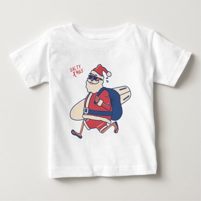Mele Kalikimaka - Funny Santa Hawaiian Christmas  Baby T-Shirt (Front)