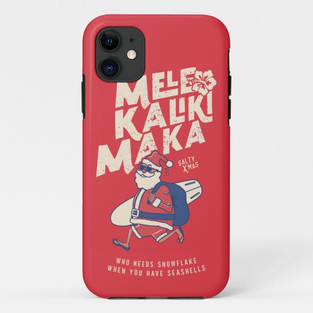 Mele Kalikimaka - Funny Santa Hawaiian Christmas   Case-Mate iPhone Case (Back)