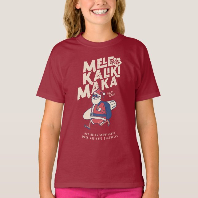 Mele Kalikimaka - Funny Santa Hawaiian Christmas   T-Shirt (Front)