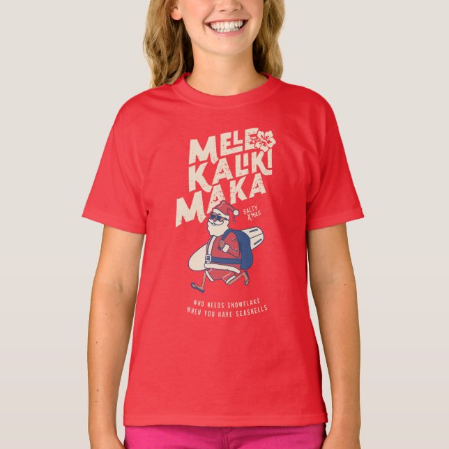 Mele Kalikimaka - Funny Santa Hawaiian Christmas  T-Shirt (Front)