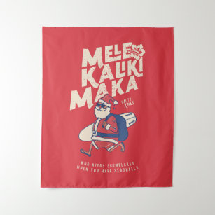 Mele Kalikimaka - Funny Santa Hawaiian Christmas T Tapestry