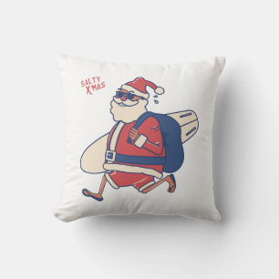 Mele Kalikimaka - Funny Santa Hawaiian Christmas Throw Pillow
