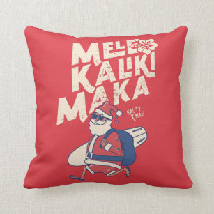 Mele Kalikimaka - Funny Santa Hawaiian Christmas Throw Pillow