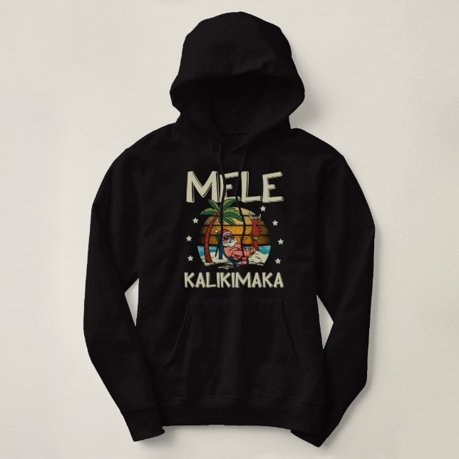Mele Kalikimaka funny santa palms for Sommer Chris Hoodie (Design Front)