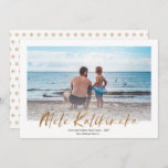 Mele Kalikimaka Gold Minimal Photo Christmas Holiday Card<br><div class="desc">Send stylish holiday greetings with these simple, minimal designed Christmas cards. They feature typography, reading, "Mele Kalikimaka" in faux gold foil, perfect for a tropical photo! Were you able to travel this year to a tropical destination? Use this card as an opportunity to showcase your favorite photo from your trip!...</div>
