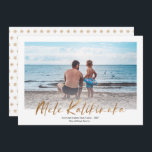 Mele Kalikimaka Gold Minimal Photo Christmas Holiday Card<br><div class="desc">Send stylish holiday greetings with these simple, minimal designed Christmas cards. They feature typography, reading, "Mele Kalikimaka" in faux gold foil, perfect for a tropical photo! Were you able to travel this year to a tropical destination? Use this card as an opportunity to showcase your favorite photo from your trip!...</div>