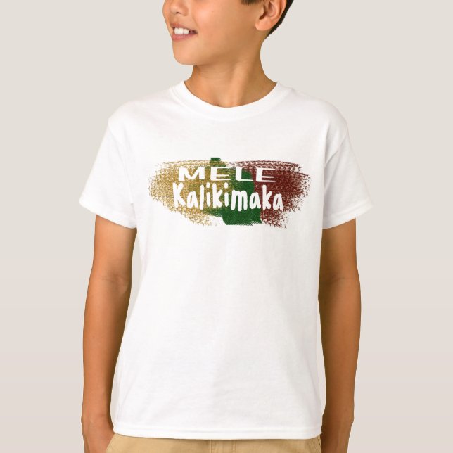 Mele Kalikimaka Hawaii glitter splatter boys shirt (Front)