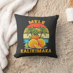 Mele Kalikimaka Hawaii Merry Christmas Throw Pillow