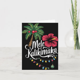 Mele Kalikimaka Hawaii Santa Hawaiian Merry Christ Card