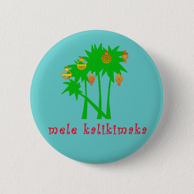 Mele Kalikimaka Hawaiian Christmas Apparel Button (Front)