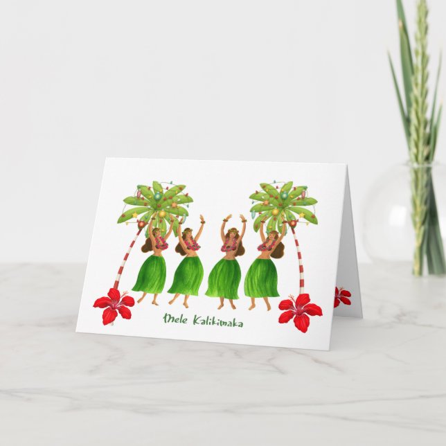 Mele Kalikimaka Hawaiian Christmas Card (Front)