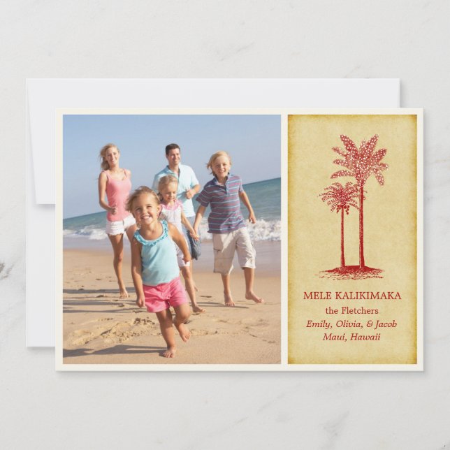 Mele Kalikimaka Hawaiian Christmas Cards (Front)