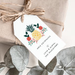 Mele Kalikimaka | Hawaiian Christmas Gift Tags<br><div class="desc">Tropical chic gift tags feature the Hawaiian Christmas greeting "Mele Kalikimaka" topped by a Christmas pineapple illustration surrounded by festive holiday greenery,  red poinsettia flowers and holly. Add your name(s) and/or a custom greeting along the bottom. Blank on reverse side for recipient names.</div>