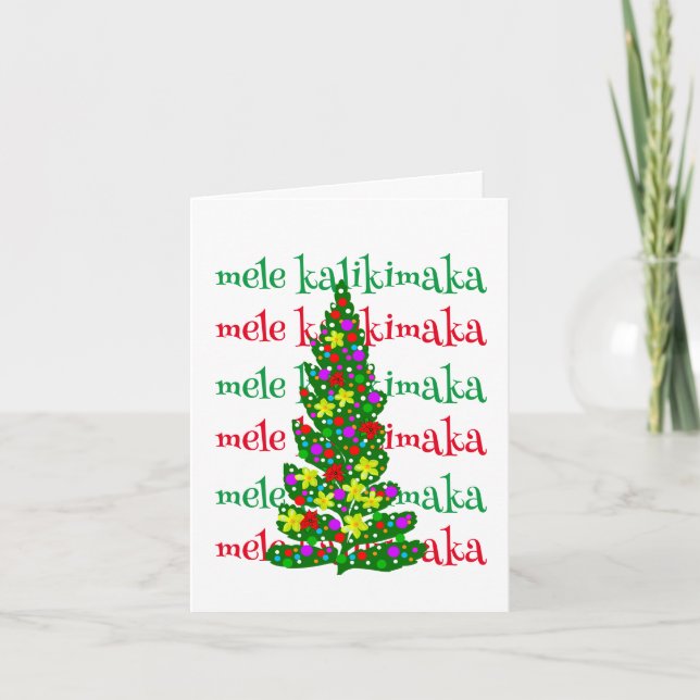 Mele Kalikimaka Hawaiian Christmas Greeting Card (Front)