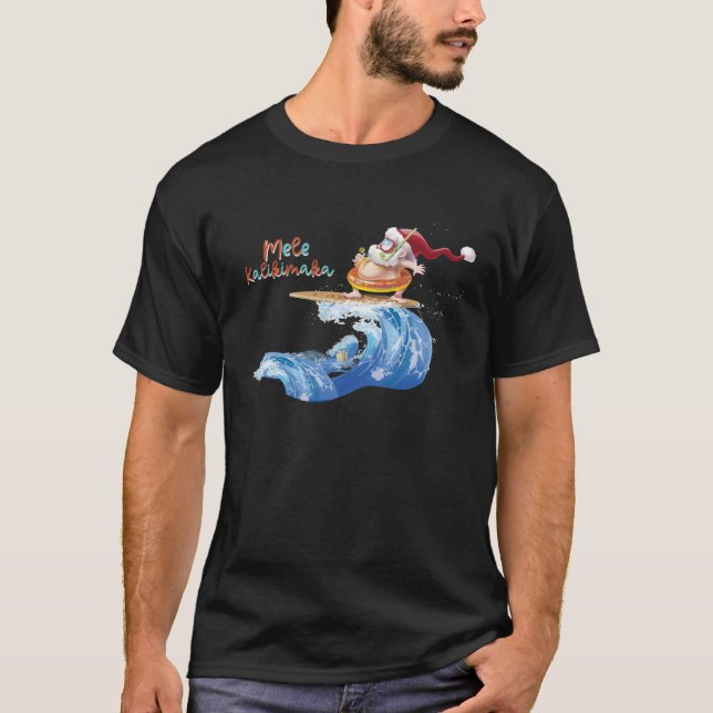 Mele Kalikimaka Hawaiian Christmas Hawaii Surfing  T-Shirt (Front)