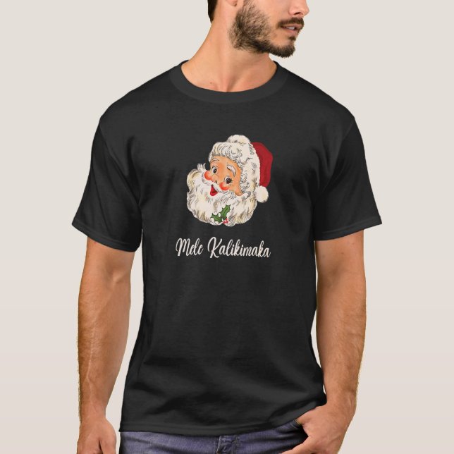 Mele Kalikimaka Hawaiian Christmas Lights Xmas San T-Shirt (Front)
