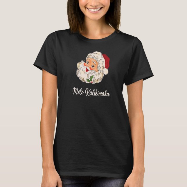 Mele Kalikimaka Hawaiian Christmas Lights Xmas San T-Shirt (Front)