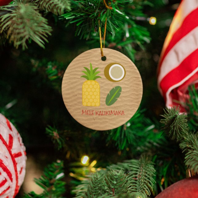 Mele Kalikimaka Hawaiian Christmas Metal Ornament (Creator Uploaded)