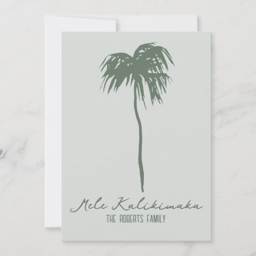 Mele Kalikimaka Hawaiian Christmas Palm Card