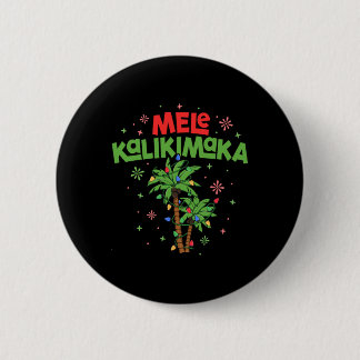 Mele Kalikimaka Hawaiian Christmas Palm Tree Light Button