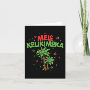 Mele Kalikimaka Hawaiian Christmas Palm Tree Light Card