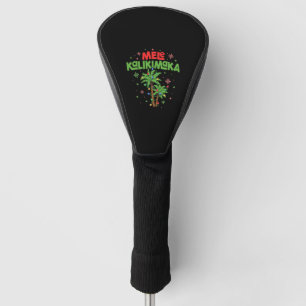 Mele Kalikimaka Hawaiian Christmas Palm Tree Light Golf Head Cover