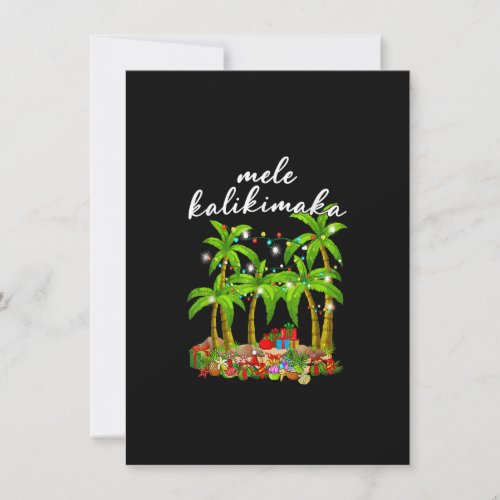 Mele Kalikimaka Hawaiian Christmas Palm Tree Light Invitation