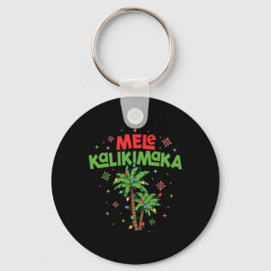 Mele Kalikimaka Hawaiian Christmas Palm Tree Light Keychain